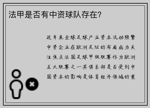 法甲是否有中资球队存在？